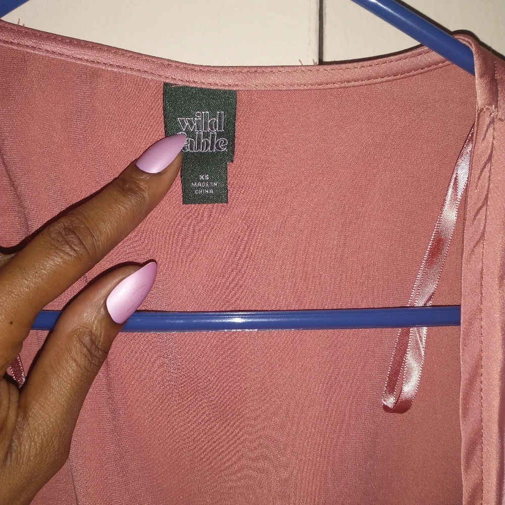 Wild fable women's baby pink peplum top with tie in the front - Picture 5 of 8